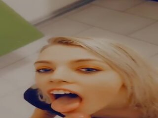 Tiny Young Blonde Fucked and Sucked Mixed Black&sol;Filipino Hotty in Night Club Bathroom and Made Him Cum in 5 Minutes